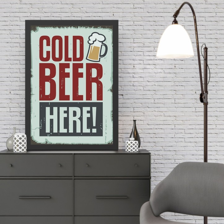 Pintura decorativa enmarcada MDF Cold Beer (35 x 45) multicolor 35x45 cm Pintura decorativa enmarcada MDF Cold Beer (35 x 45) multicolor 35x45 cm