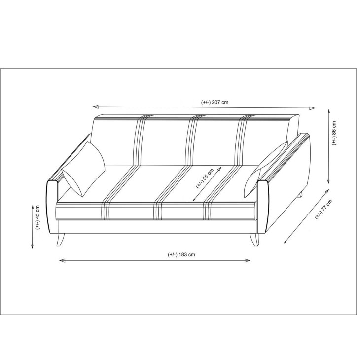 Sofá cama 3 plazas Zaden Beige