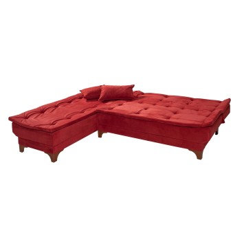 Sofá cama rinconera Kelebek izquierdo Rojo burdeos - 867UNQ1915