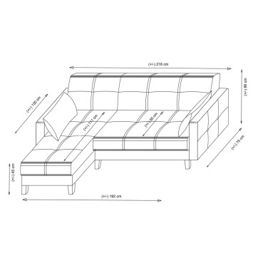 Sofá cama rinconera Polya Gris oscuro - 730MST1308