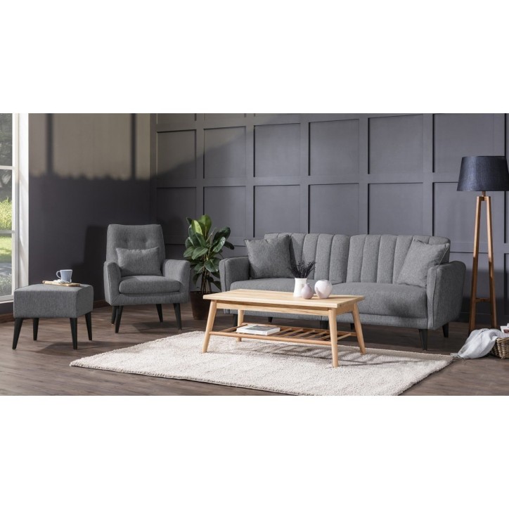 Set sofá cama sillón Aqua TAKIM4-S 94216 Gris oscuro