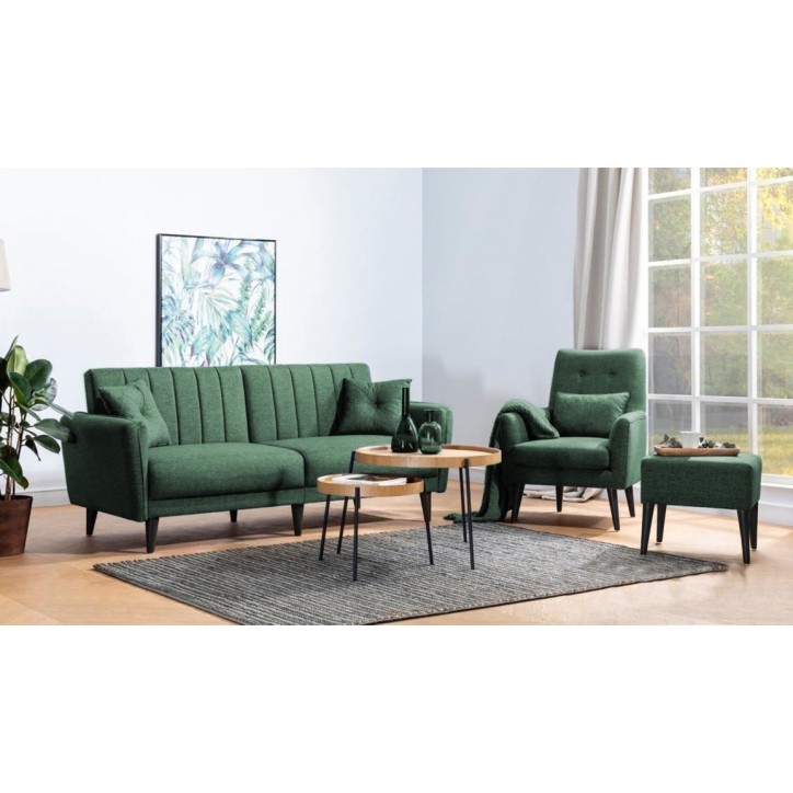 Set sofá cama sillón Aqua TAKIM7-S 1070 Verde