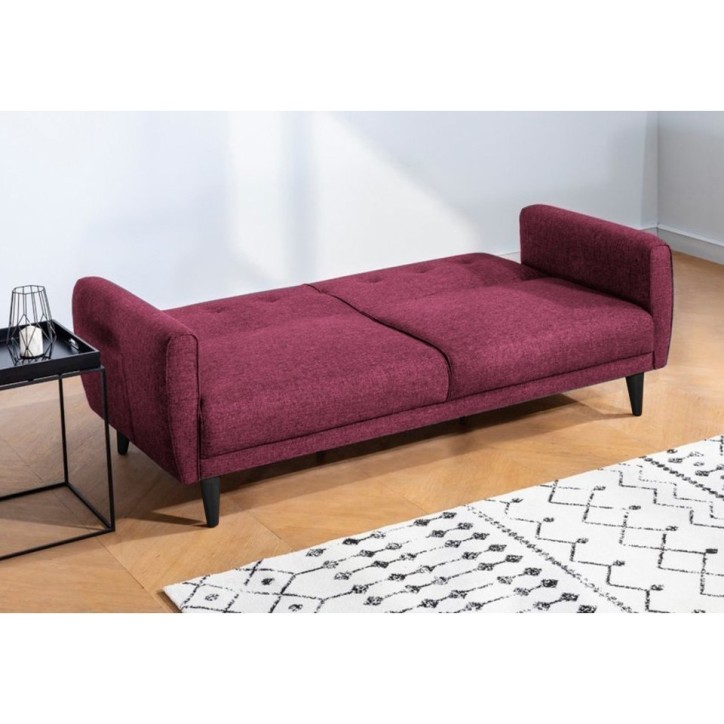 Set sofá cama sillón Aria TAKIM2-S 94819 Rojo burdeos