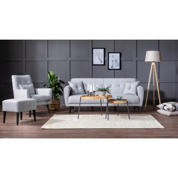 Set sofá cama sillón Aria TAKIM3-S 1008 Gris - 867UNQ1685