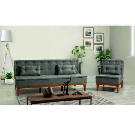 Set sofá cama sillón Fuoco TKM04-94216 Gris oscuro