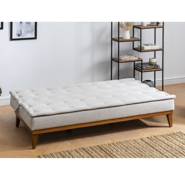 Set sofá cama sillón Fuoco TKM05-1005 Crema