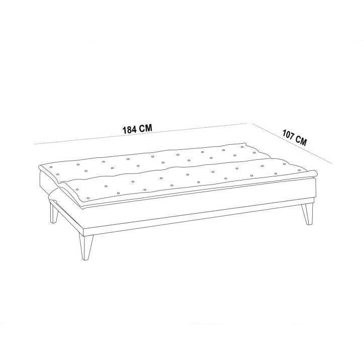 Set sofá cama sillón Fuoco TKM05-1005 Crema