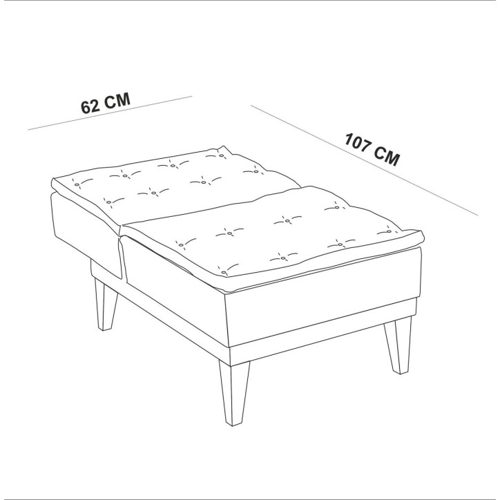 Set sofá cama sillón Fuoco TKM05-1005 Crema