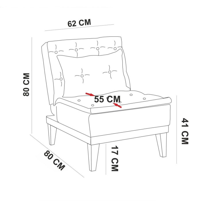 Set sofá cama sillón Fuoco TKM05-1005 Crema