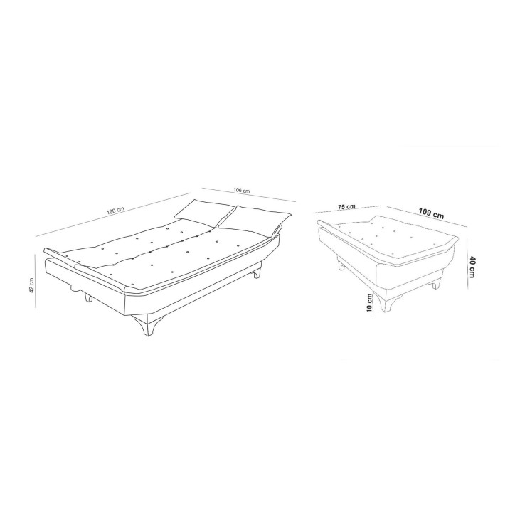 Set sofá cama sillón Santo S 1053 Antracita