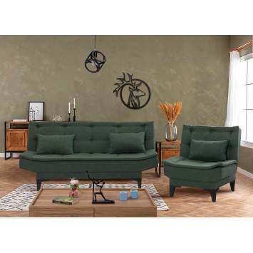 Set sofá cama sillón Santo S 1070 Verde - 867UNQ1692