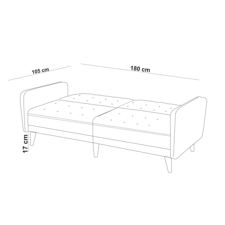 Set sofá cama sillón Terra TKM05-1005 Crema