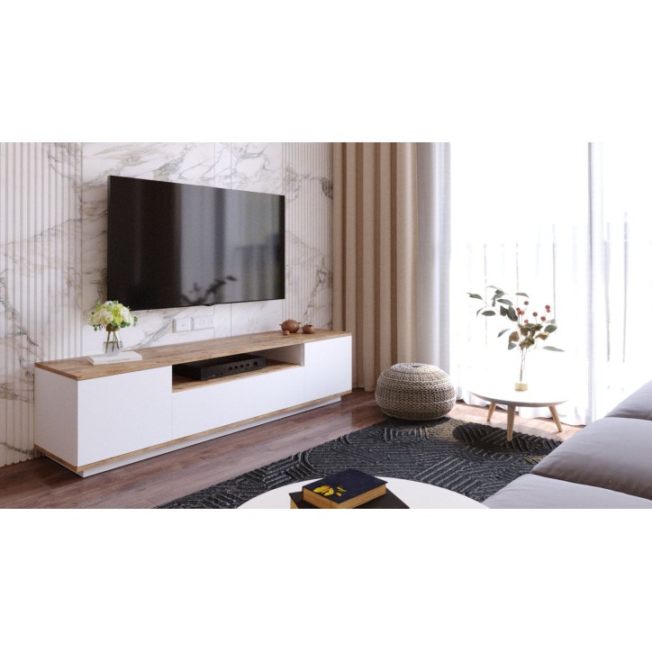 Mueble TV FR7-AW pino atlántico blanco