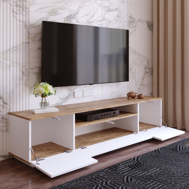 Mueble TV FR7-AW pino atlántico blanco