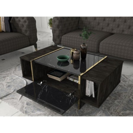 Mesa de centro Veyron dorado negro