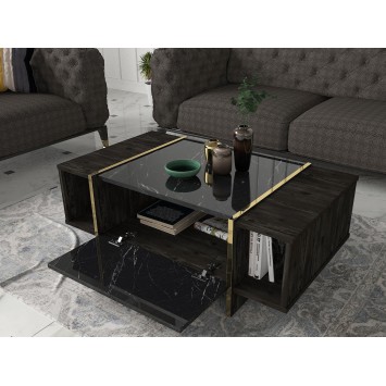 Mesa de centro Veyron dorado negro - 804TRH2825