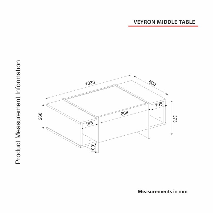 Mesa de centro Veyron dorado negro