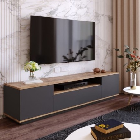 Mueble TV FR7-AA pino atlántico antracita