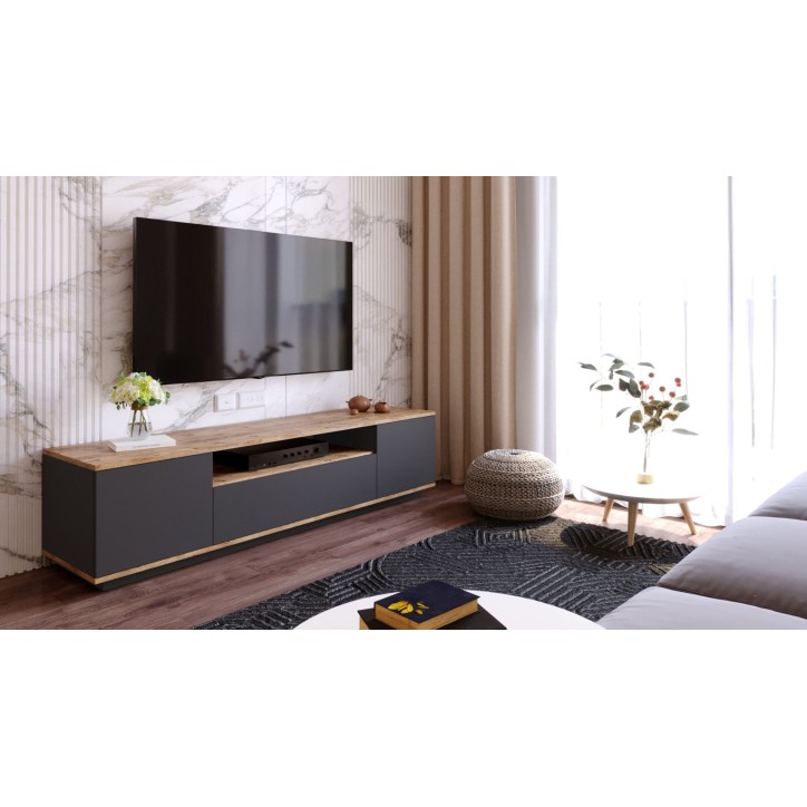 Mueble TV FR7-AA pino atlántico antracita