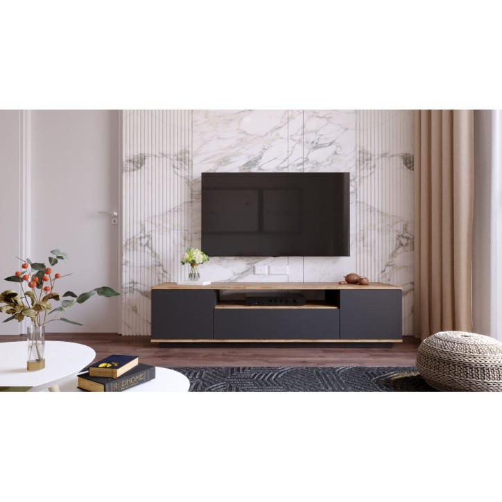 Mueble TV FR7-AA pino atlántico antracita