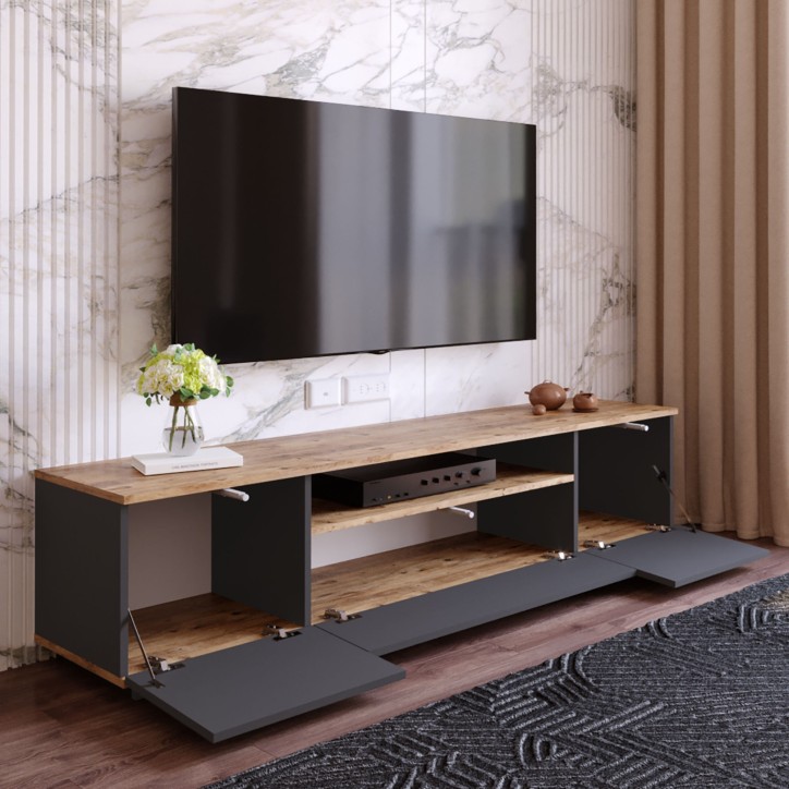 Mueble TV FR7-AA pino atlántico antracita