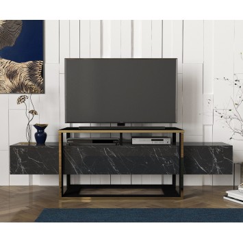 Mueble TV Bianco dorado negro - 804TRH3054