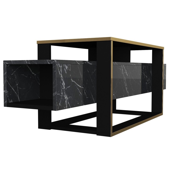 Mueble TV Bianco dorado negro