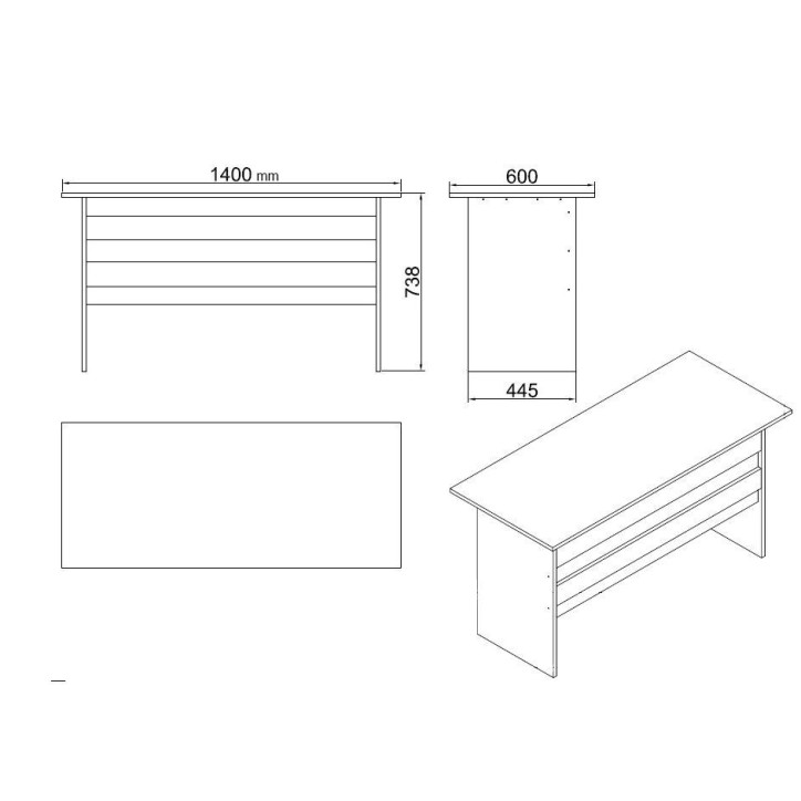 Conjunto de muebles de oficina VO15-BA antracita nogal