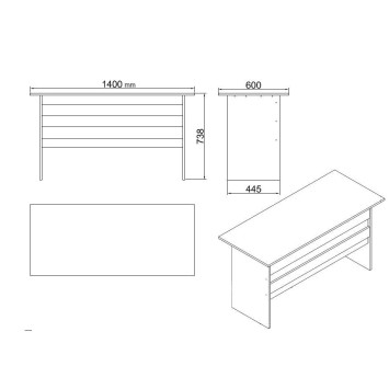 Conjunto de muebles de oficina VO15-BA antracita nogal - 956LCS2122