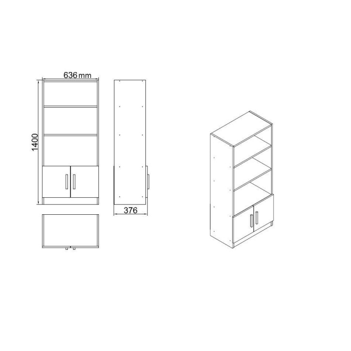 Conjunto de muebles de oficina VO15-BA antracita nogal