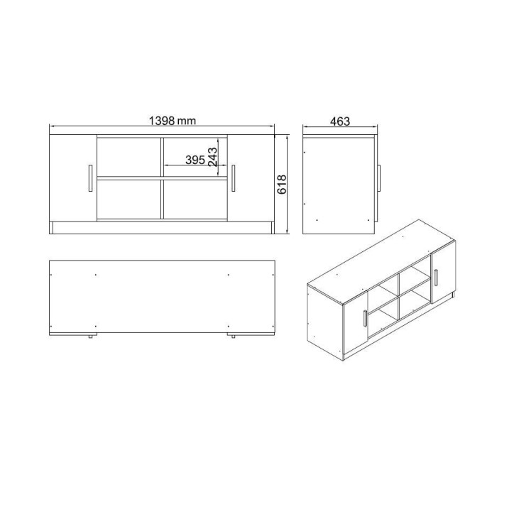 Conjunto de muebles de oficina VO15-BA antracita nogal