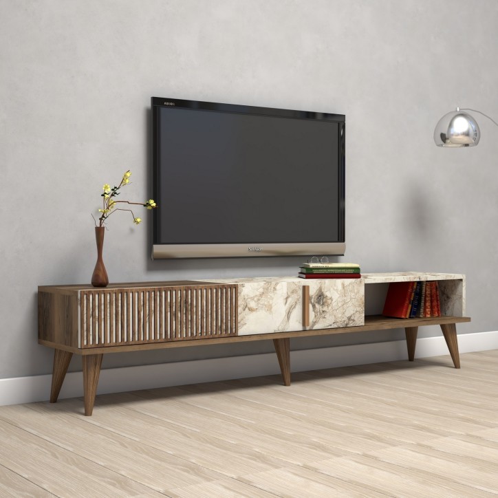 Mueble TV Milan blanco nogal