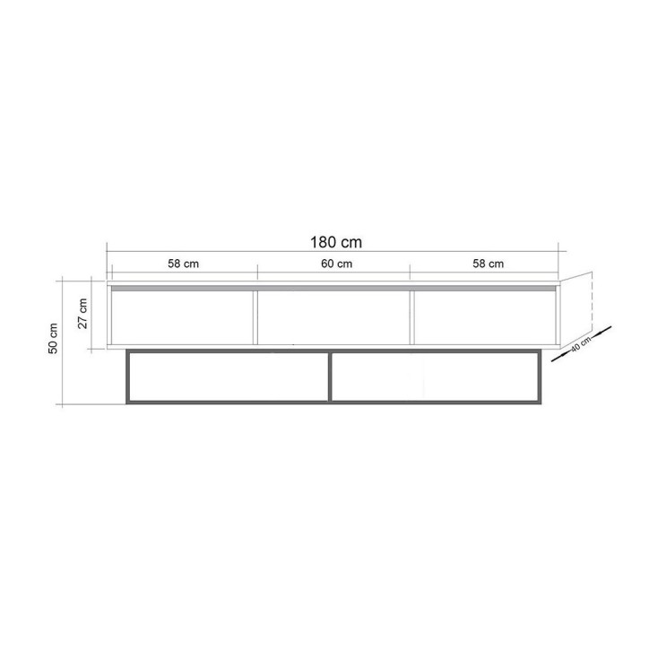 Mueble TV Milo 180 negro nogal