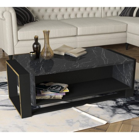 Mesa de centro Bianco dorado negro