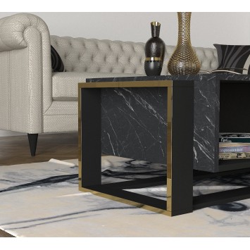 Mesa de centro Bianco dorado negro - 804TRH2828