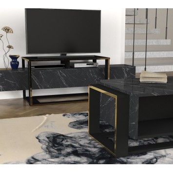 Mesa de centro Bianco dorado negro - 804TRH2828