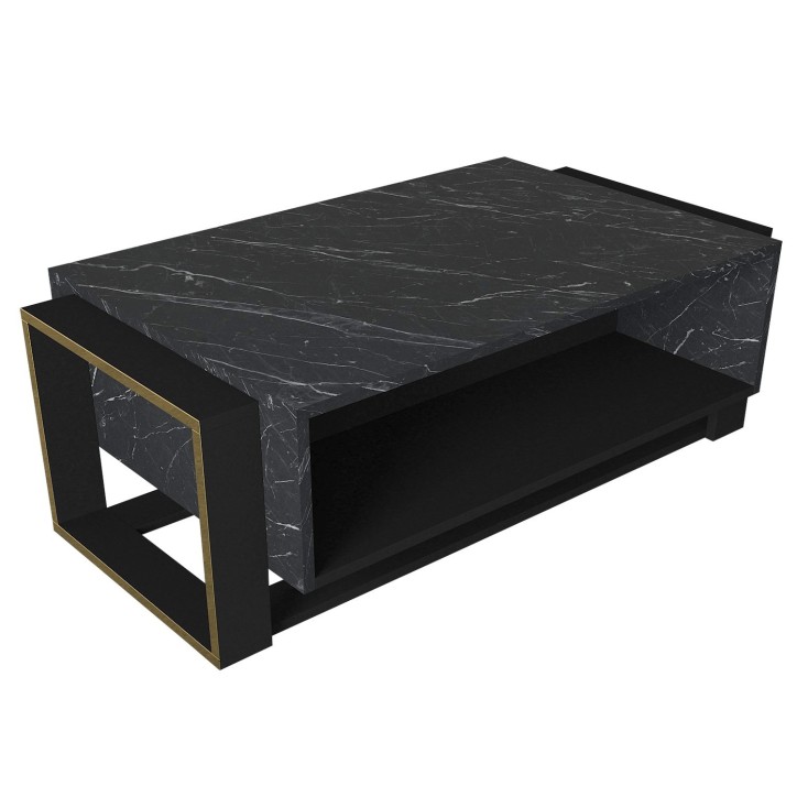 Mesa de centro Bianco dorado negro