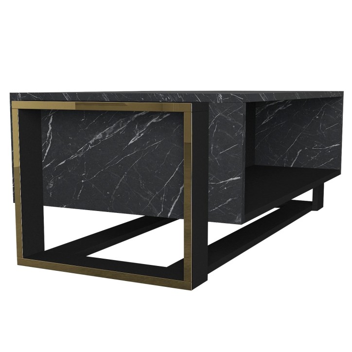 Mesa de centro Bianco dorado negro