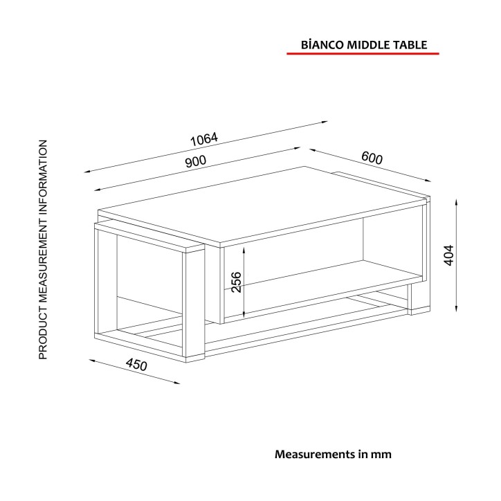 Mesa de centro Bianco dorado negro