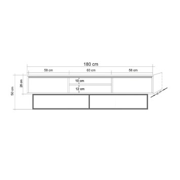 Mueble TV Rodez 180 negro nogal - 863SPH5104