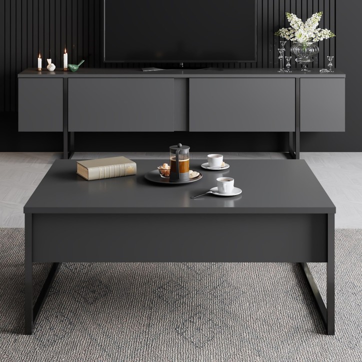 Mueble TV Luxe antracita negro