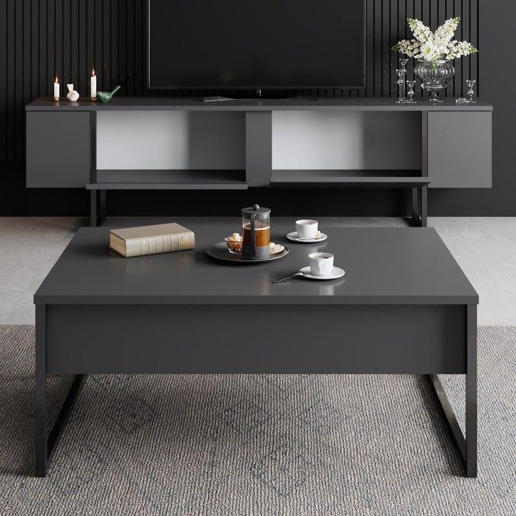 Mueble TV Luxe antracita negro