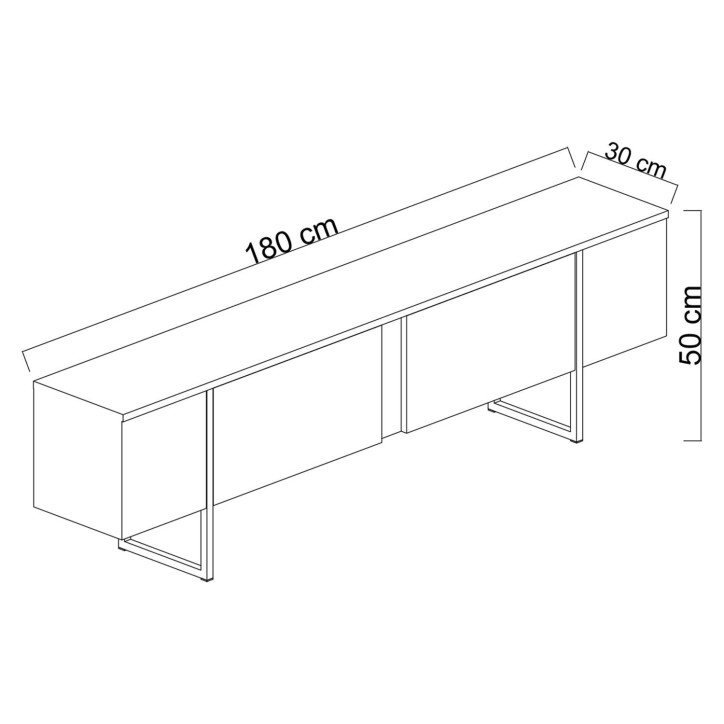 Mueble TV Luxe antracita negro