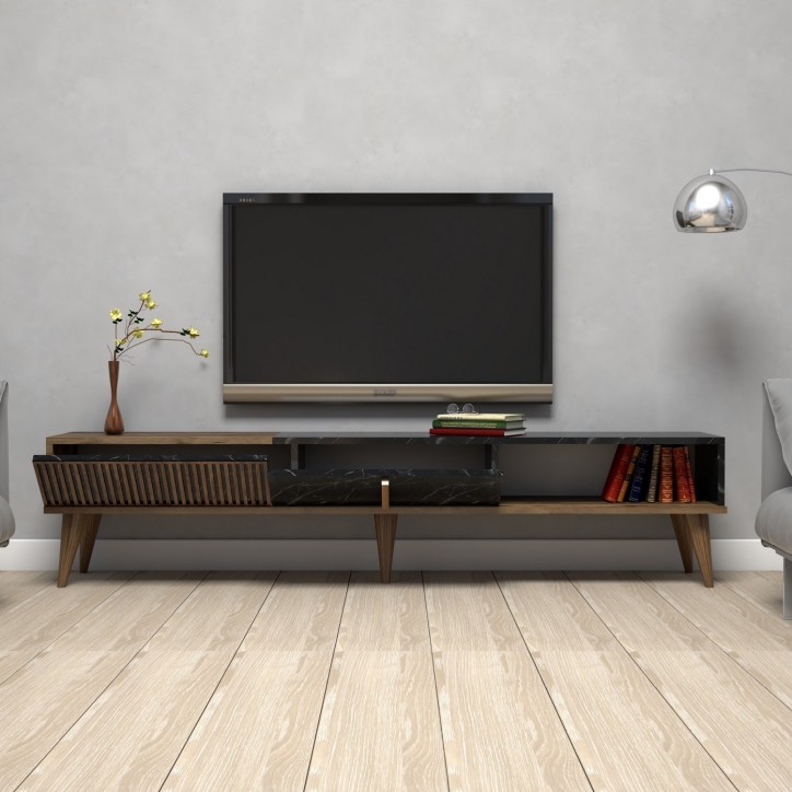 Mueble TV Milan negro nogal