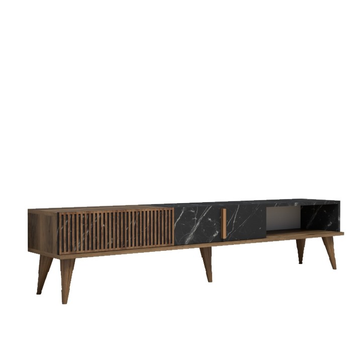 Mueble TV Milan negro nogal