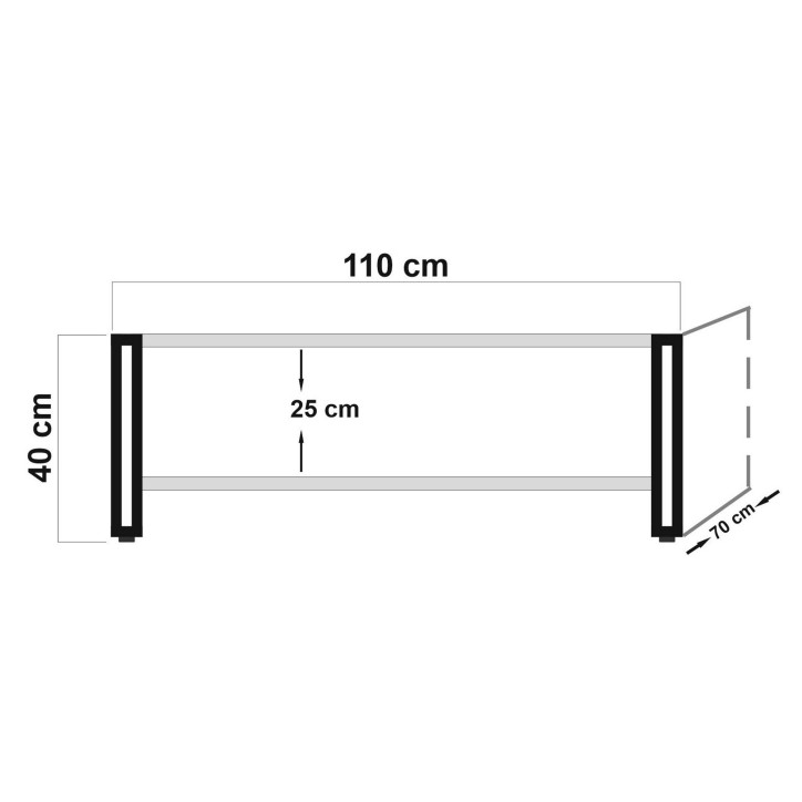 Mesa de centro Cosmo Rectus pino atlántico negro