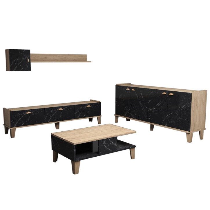 Conjunto de muebles de salón Sumer 2 mármol roble