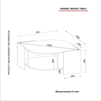 Mesa de centro Marbel negro nogal gris - 804TRH2826