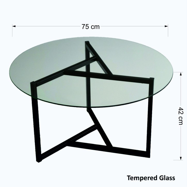 Mesa de centro Steffi S402 negro transparente