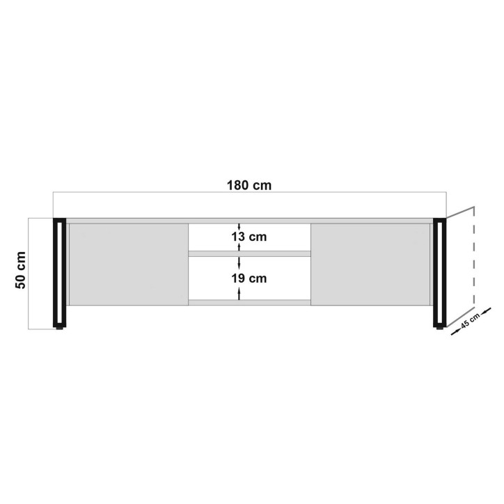 Mueble TV Arcas Norma pino atlántico negro